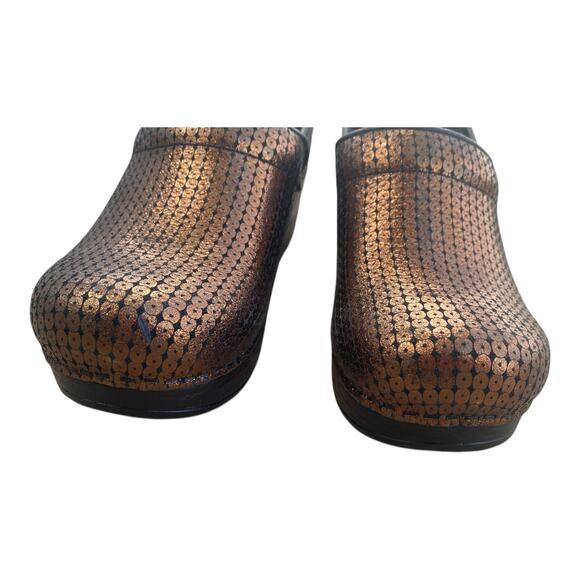 Dansko Professional Clogs EU 35 US 5 Copper Woven Metallic Nurse Comfort Slip On - Picture 9 of 16